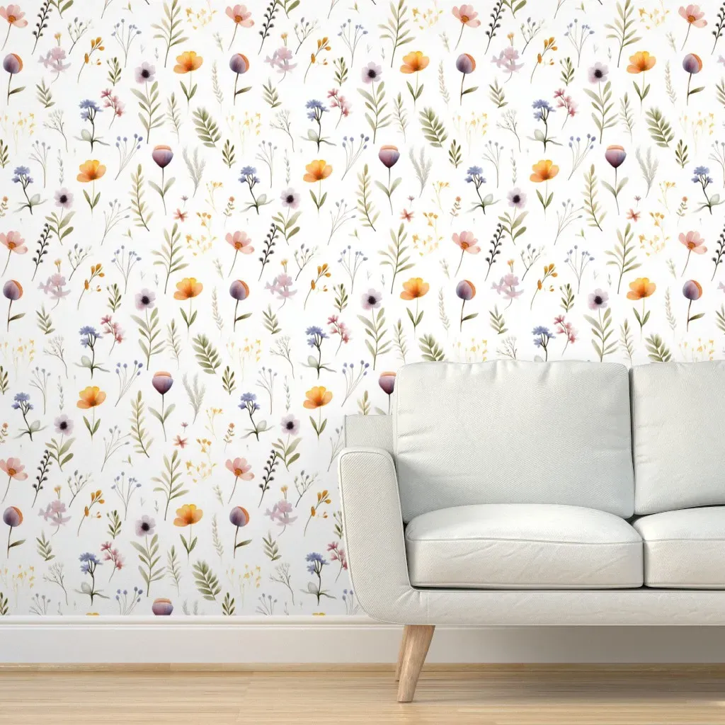 Wild Flower Accent Peel and Stick Wallpaper - Orange product