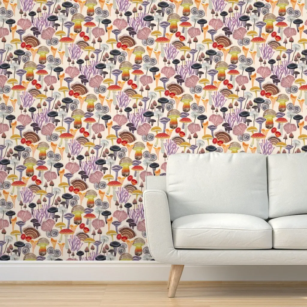 Wild Fungi Peel and Stick Wallpaper - Off-White product