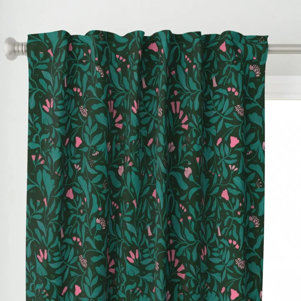 Wild Grass Curtain Panel - Teal alternate view