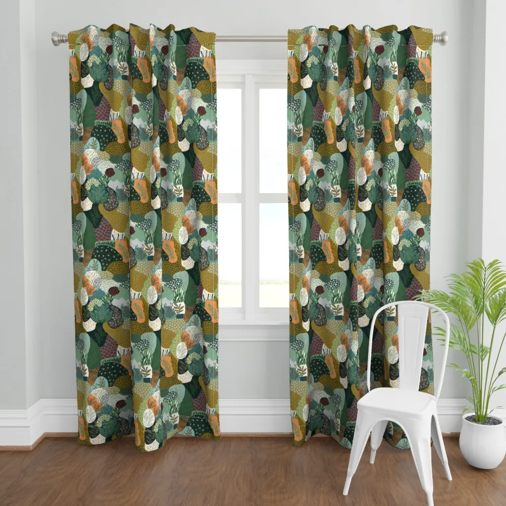 Wild Grass Walk Curtain Panel - Dark Teal product