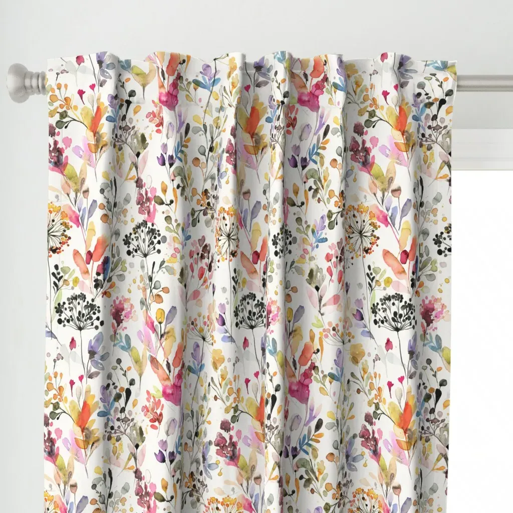 Wild Grasses Artistic Curtain Panel - Pink alternate view