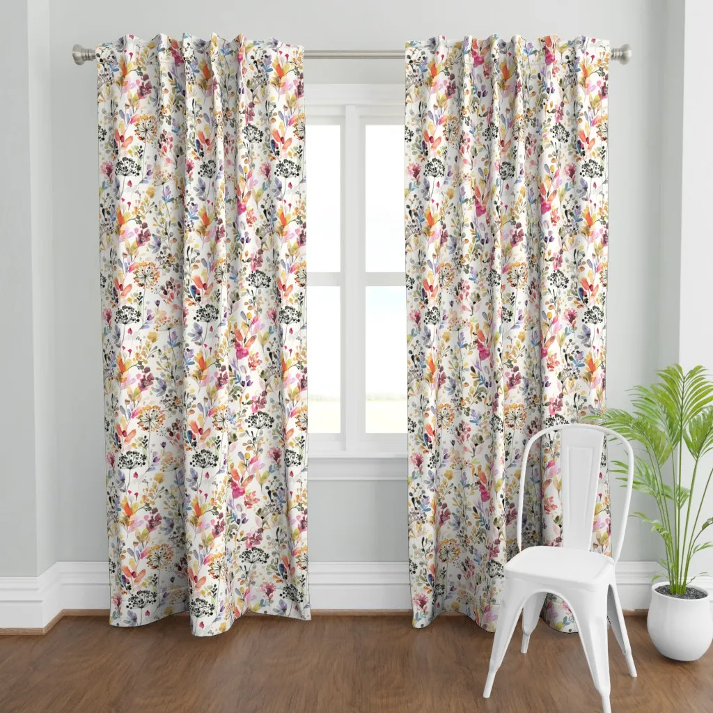 Wild Grasses Artistic Curtain Panel - Pink product