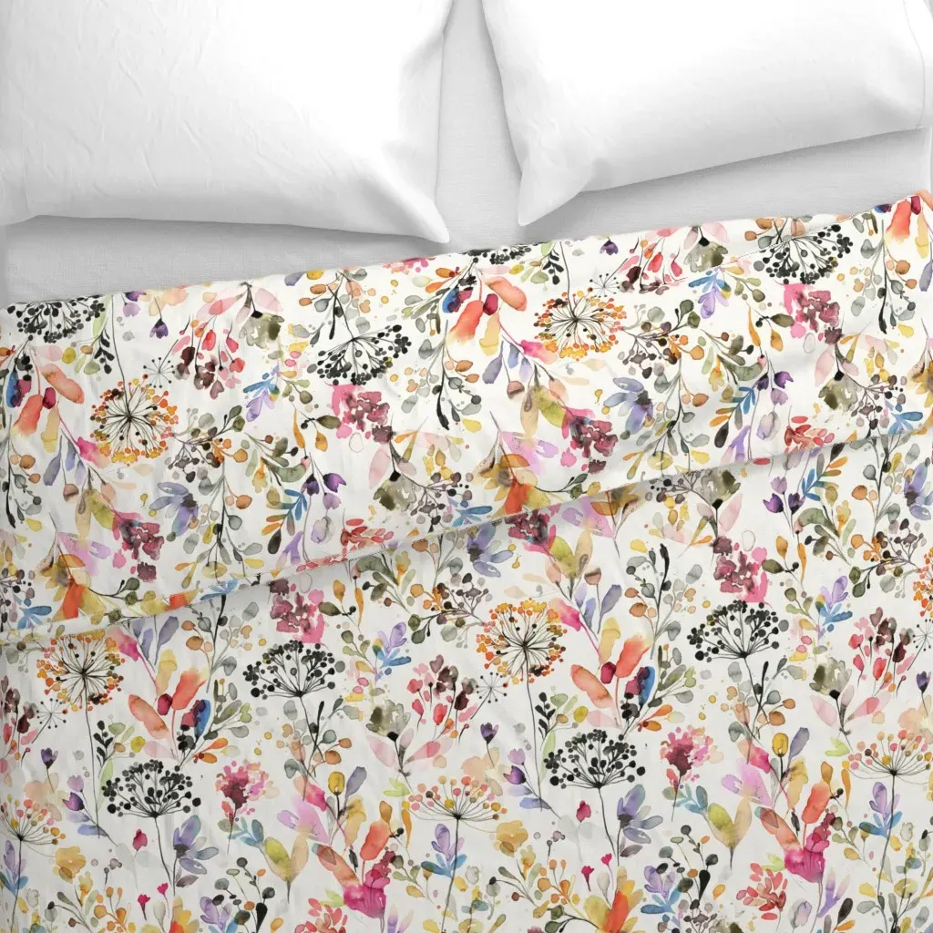 Wild Grasses Artistic Duvet Cover - Pink alternate view