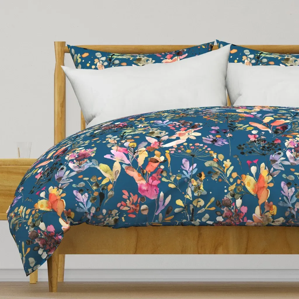 Wild Grasses Botanical Spring Duvet Cover - Teal product