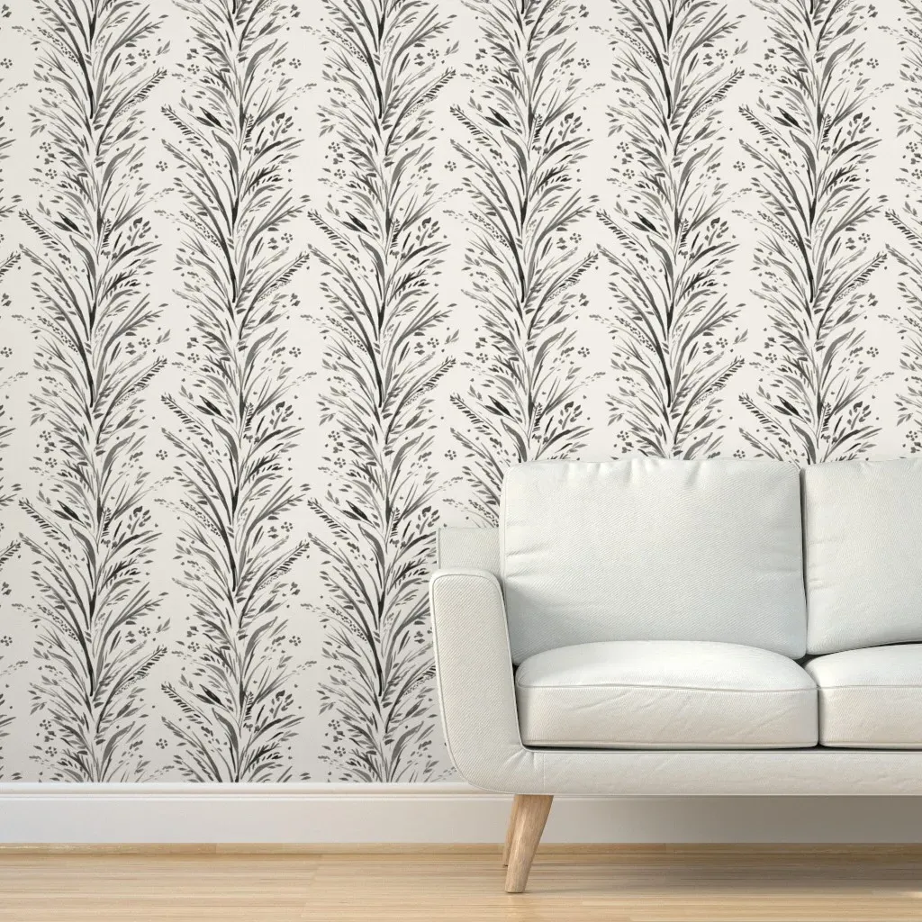 Wild Grasses Peel and Stick Wallpaper - Grey product