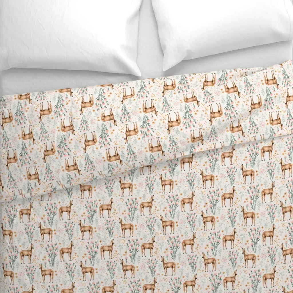 Wild Horse Desert Floral Duvet Cover - Light Brown alternate view