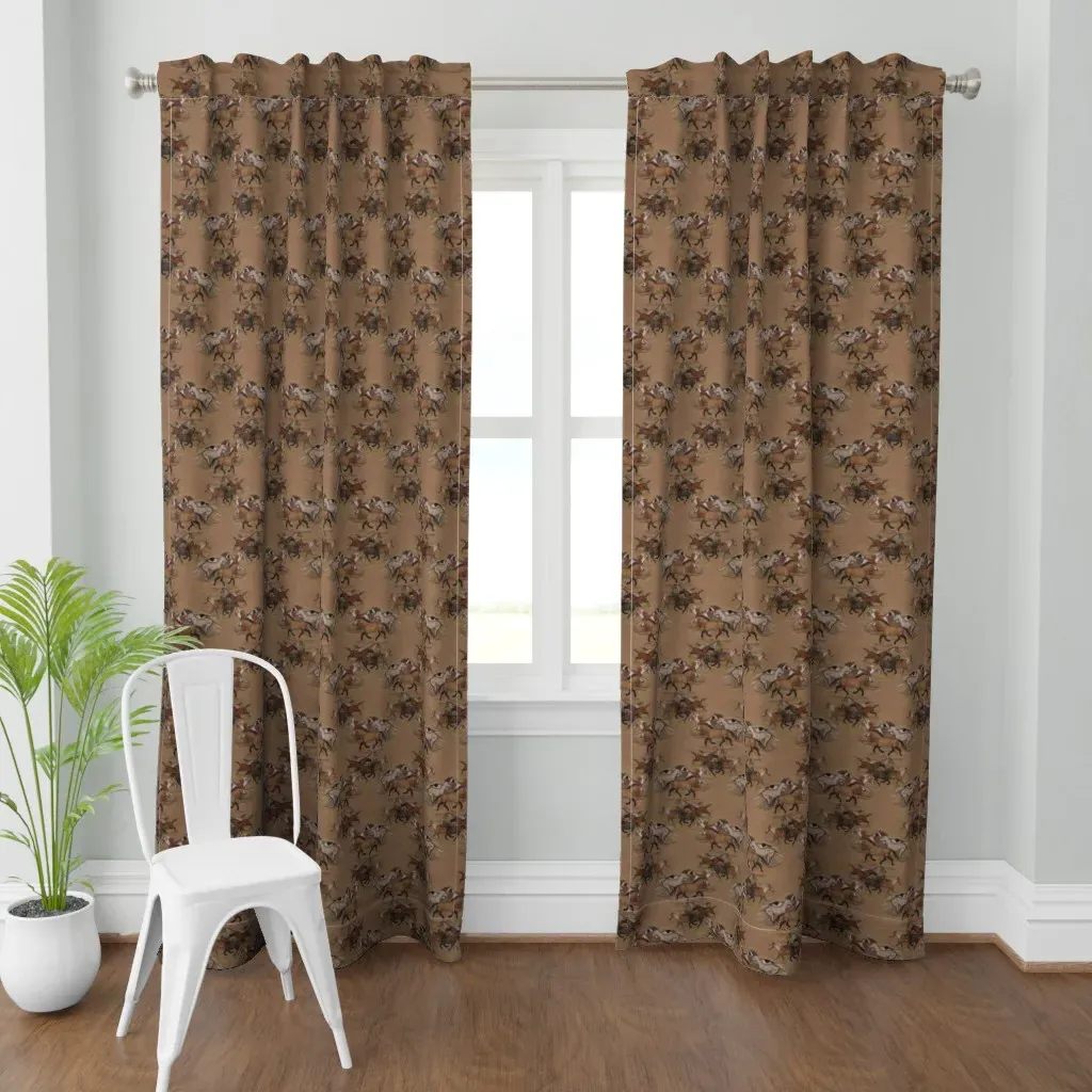 Wild Horse Herd Curtain Panel - Brown product