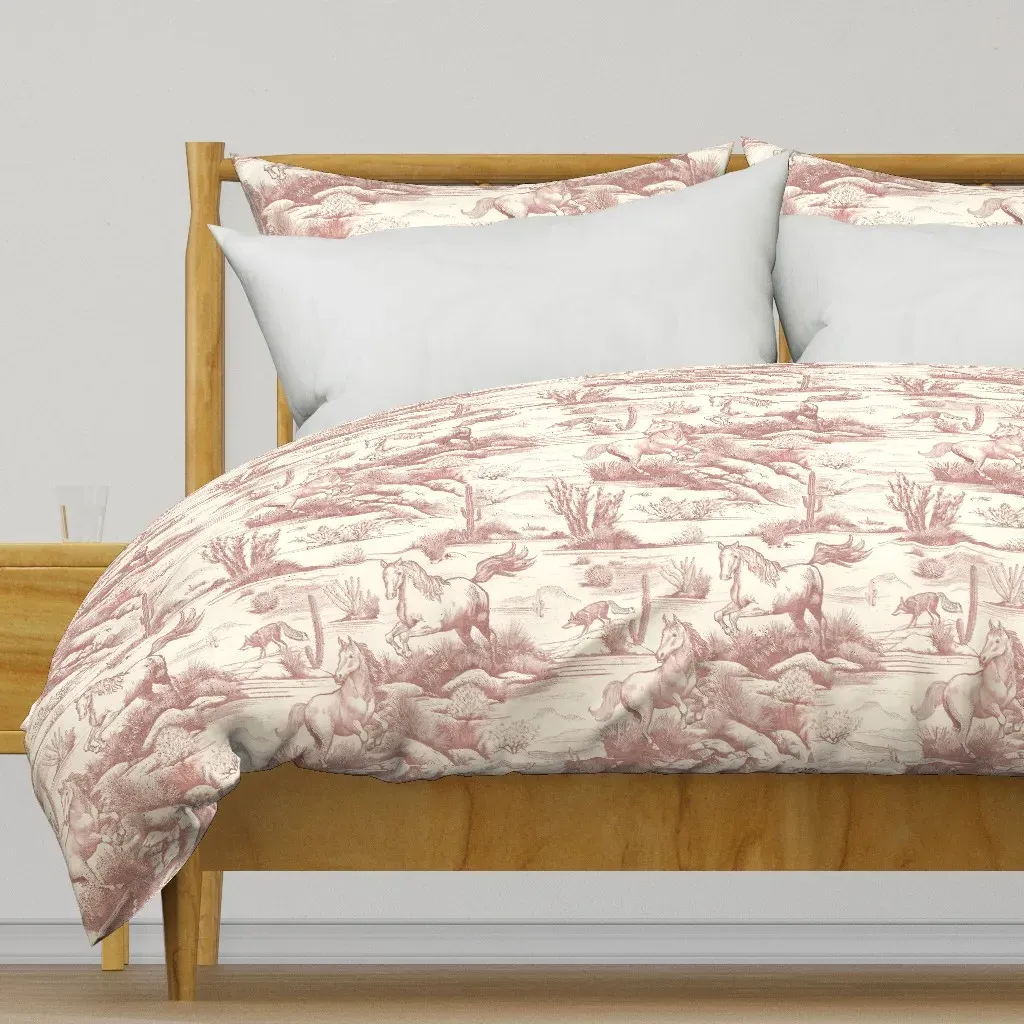 Wild Horses On The Prairie Duvet Cover - Rose product