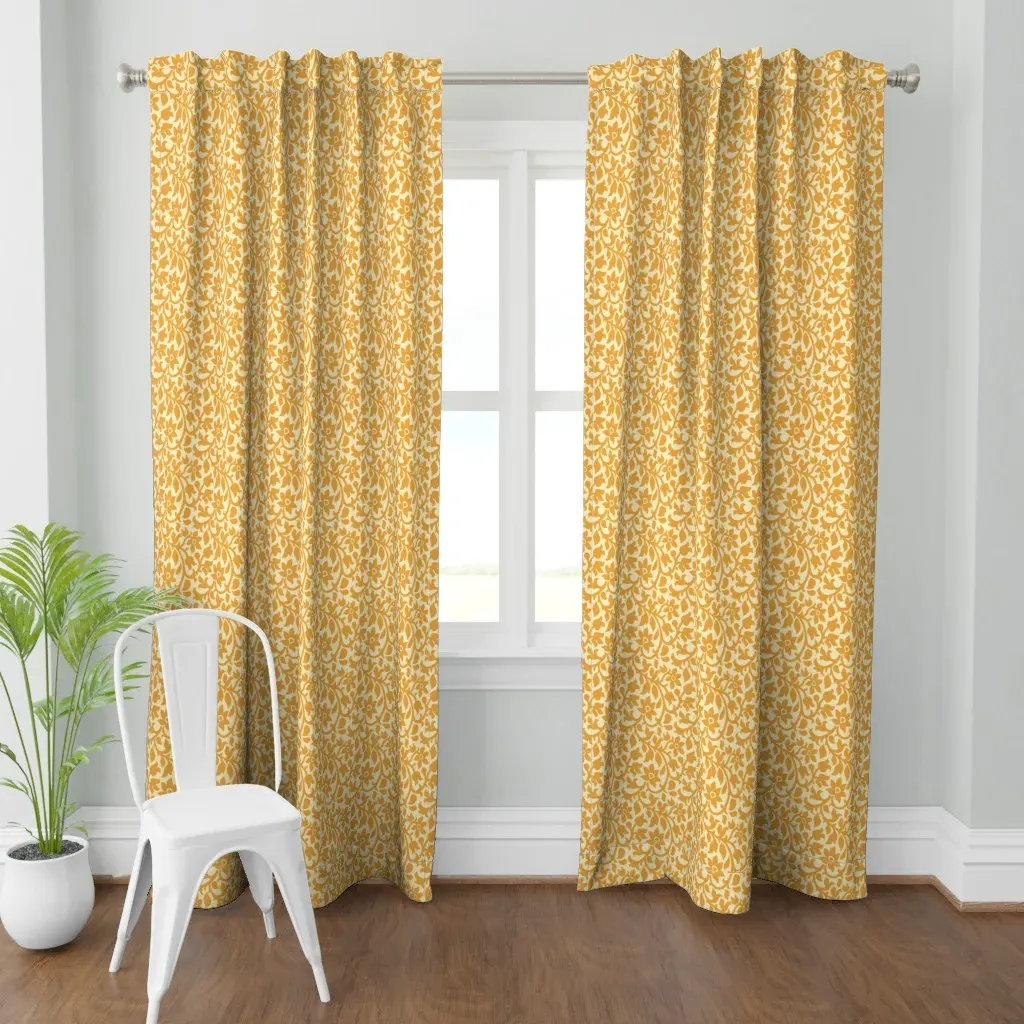 Wild Jasmine Understory Curtain Panel - Golden Orange product
