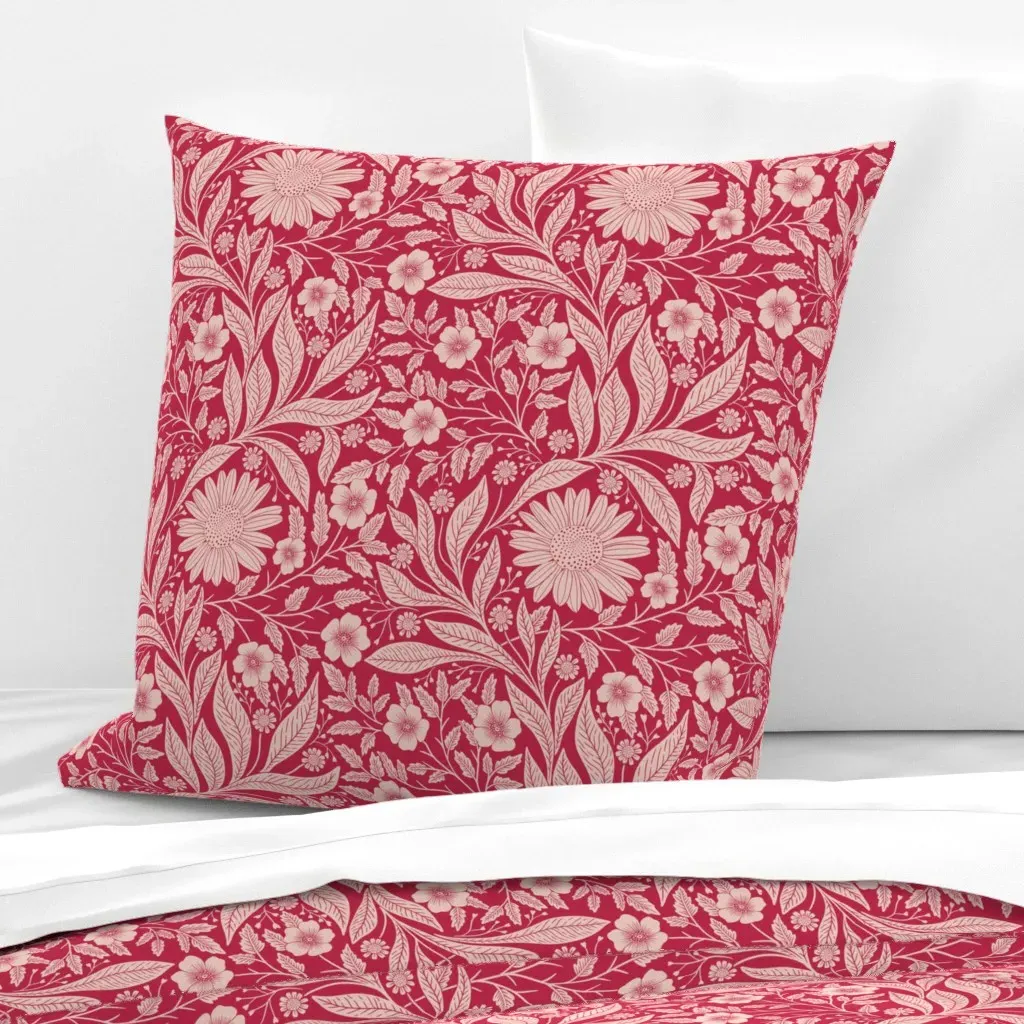 Wild Meadow Euro Pillow Sham - Crimson product