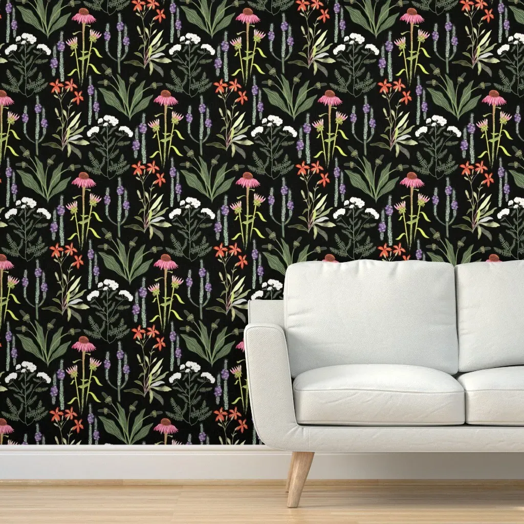 Wild Meadow Herbs Peel and Stick Wallpaper - Green product