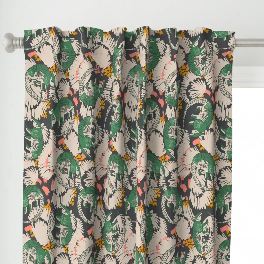 Wild Nature Exotic Animal Curtain Panel - Green alternate view