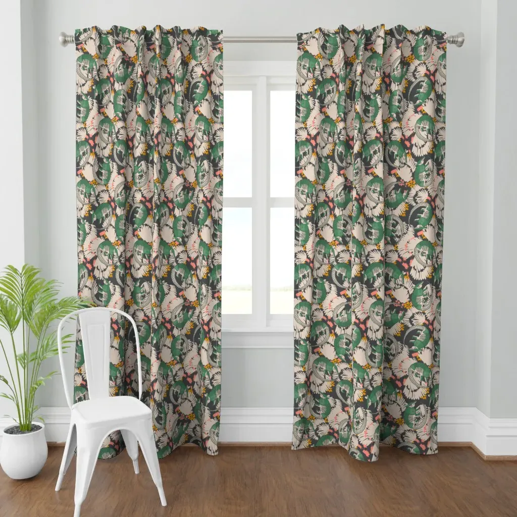 Wild Nature Exotic Animal Curtain Panel - Green product