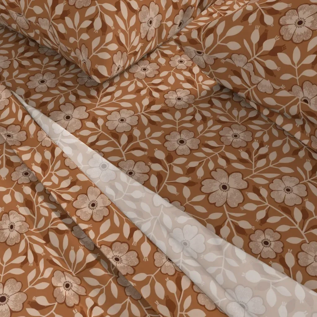 Wild Rose Full Sheet Set - Terracotta alternate view