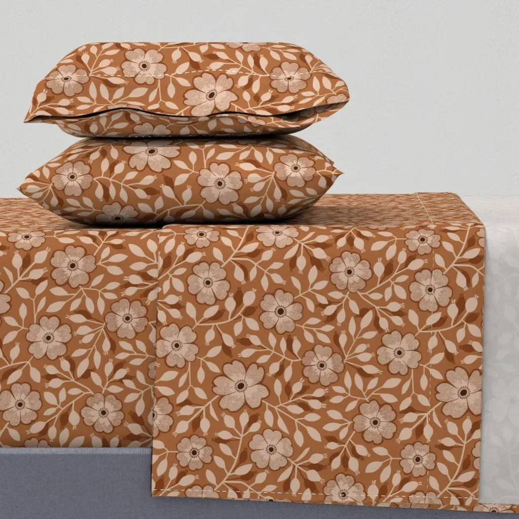 Wild Rose Full Sheet Set - Terracotta product