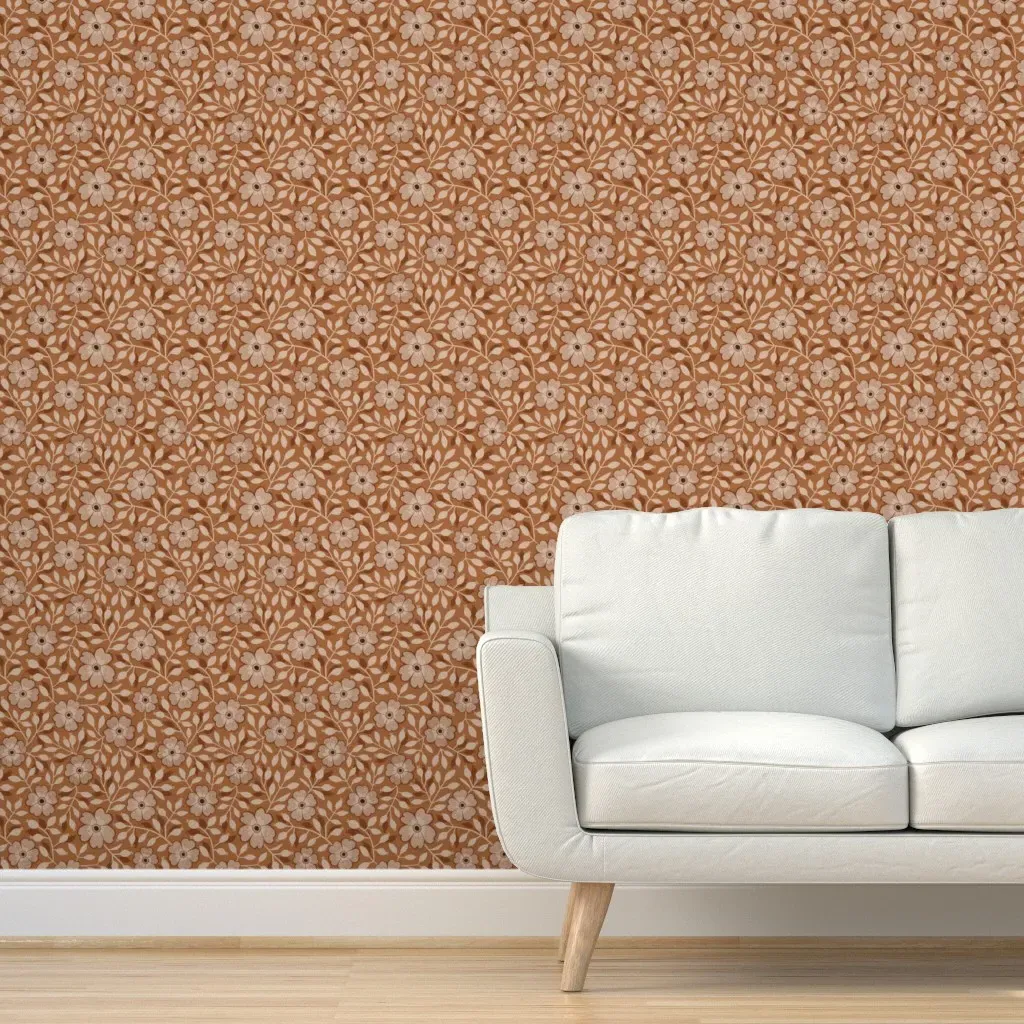 Wild Rose Peel and Stick Wallpaper - Terracotta product