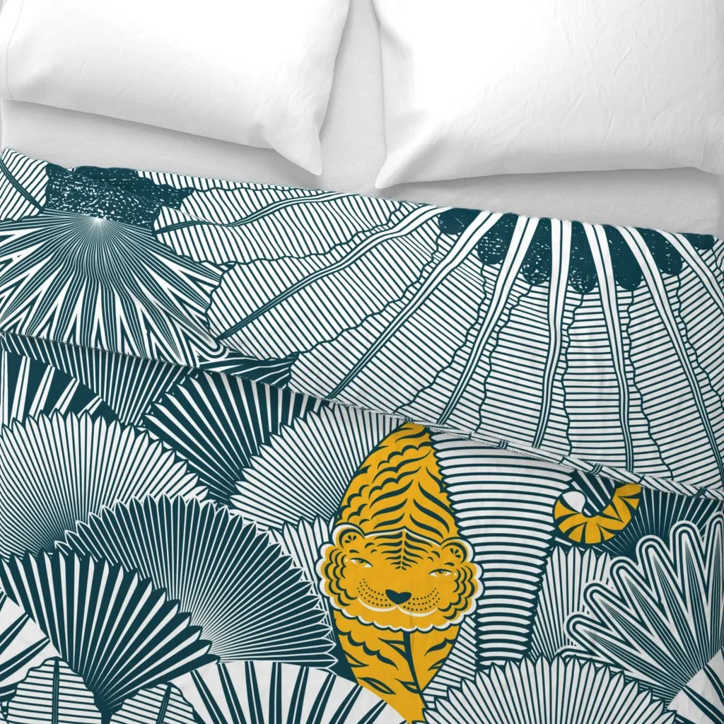 Wild Teal Blue Jumbo Duvet Cover - Teal alternate view