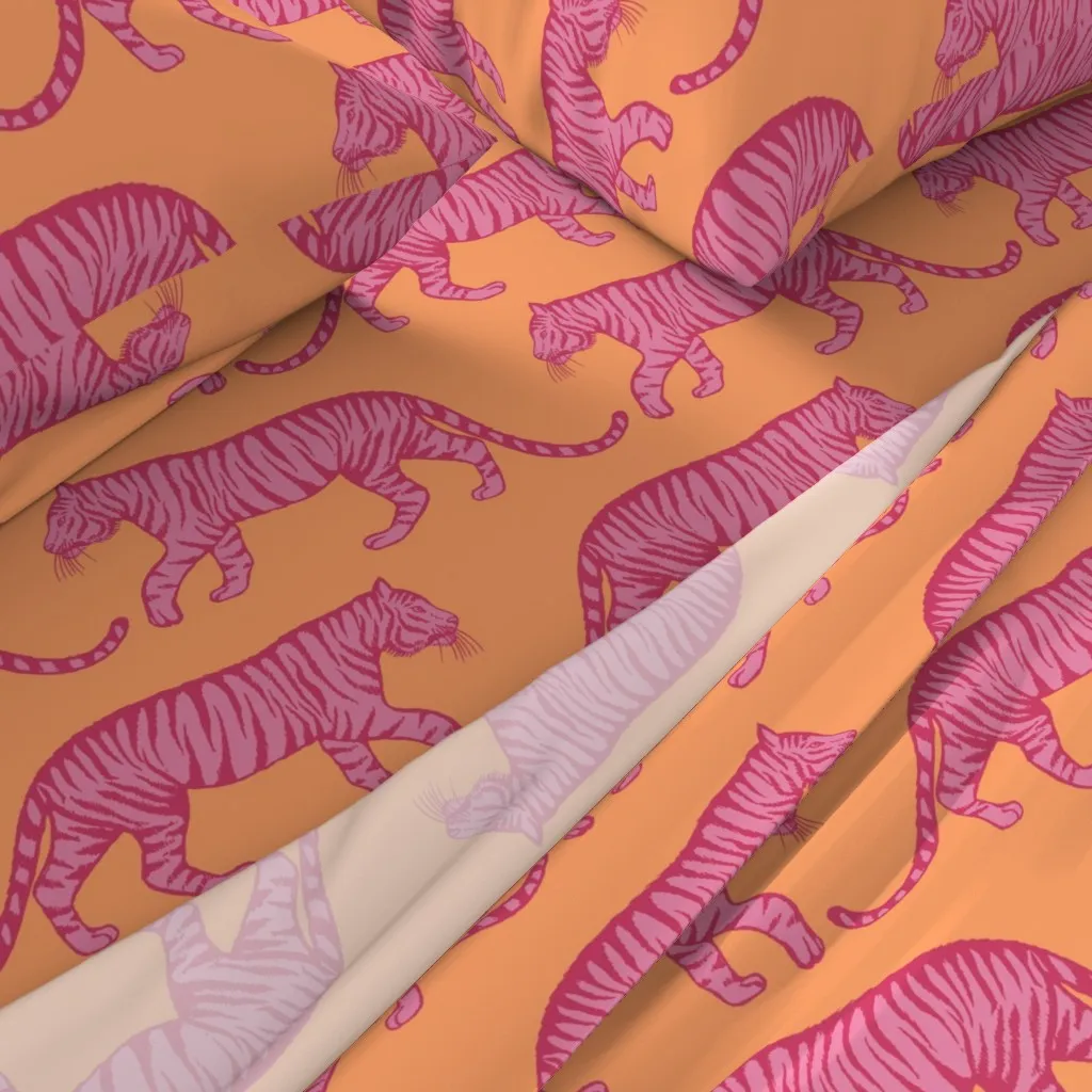 Wild Tigers Twin XL Sheet Set - Pink alternate view
