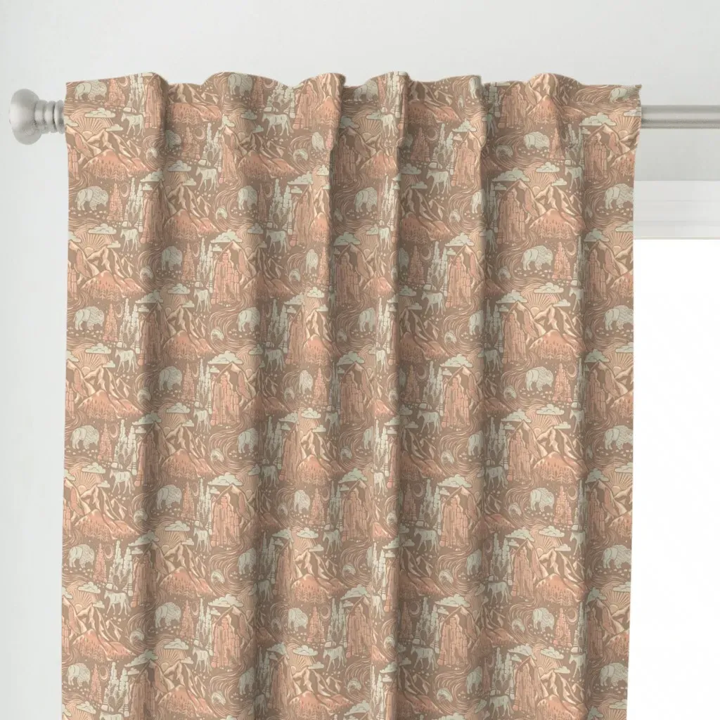 Wild West 6" Medium Curtain Panel - Peach alternate view