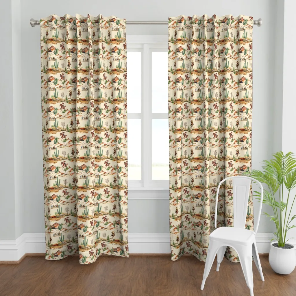 Wild West Ranch Rodeo Curtain Panel - Beige product