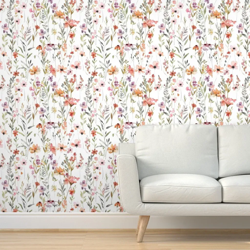 Wildflower Botanical Peel and Stick Wallpaper - Peach product
