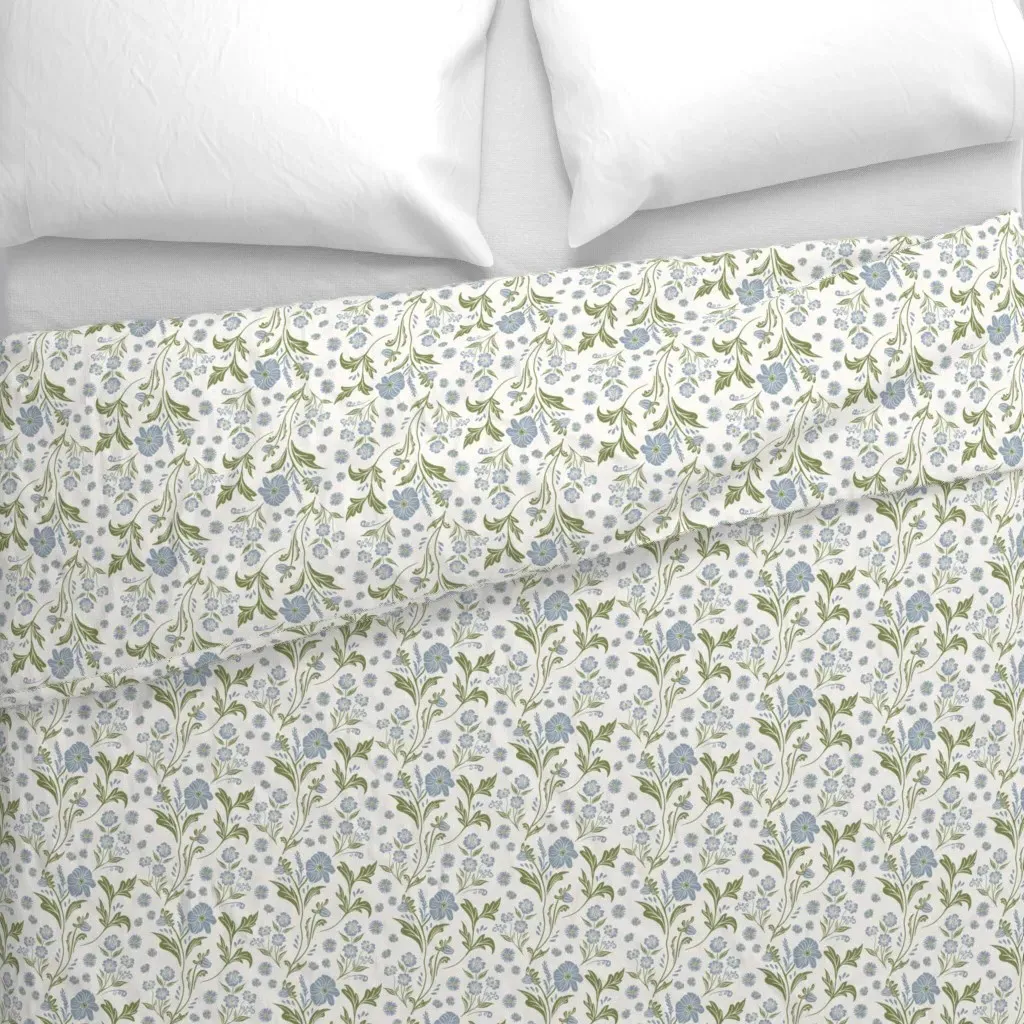 Wildflower Floral Meadow Duvet Cover - Blue alternate view