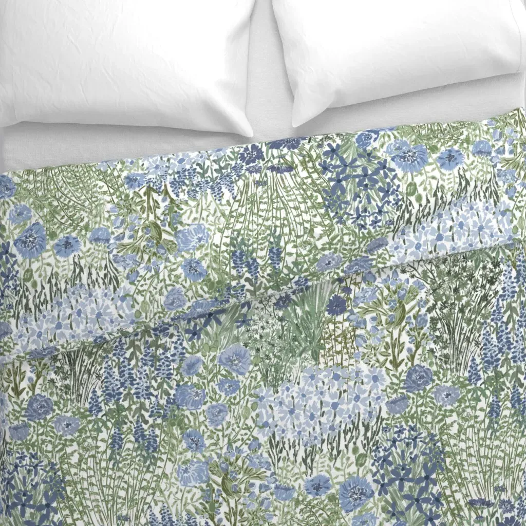 Wildflower Garden Tapestry Duvet Cover - Blue alternate view