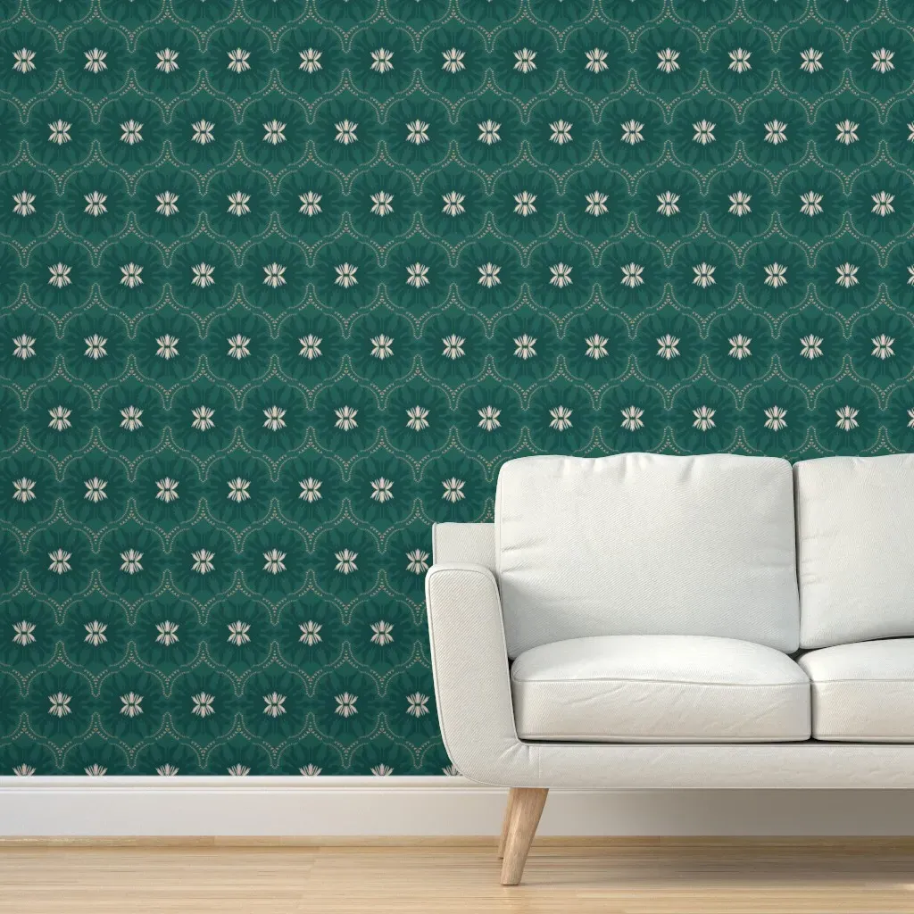Wildflower Jasmin Deco Large Peel and Stick Wallpaper - Teal product
