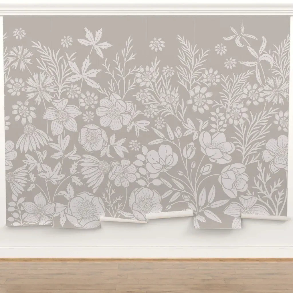 Wildflower Silhouette Peel and Stick Wall Mural product