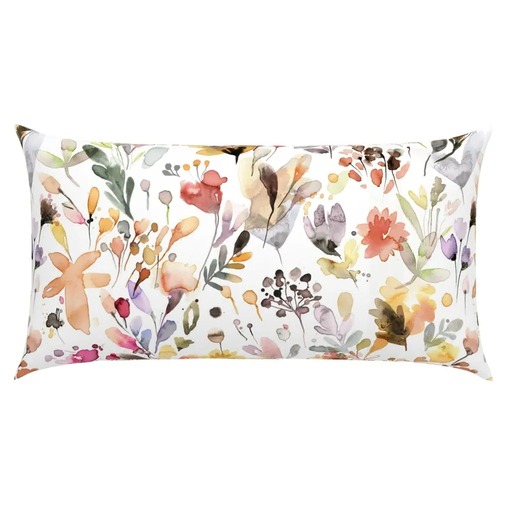 Wildflowers Botanical Watercolor King Pillow Sham - Orange product