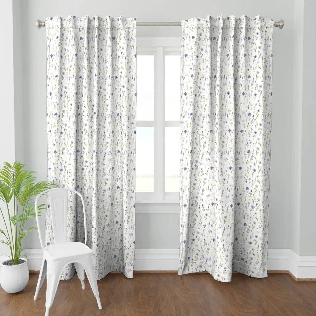 Wildflowers Curtain Panel - Lavender Purple product