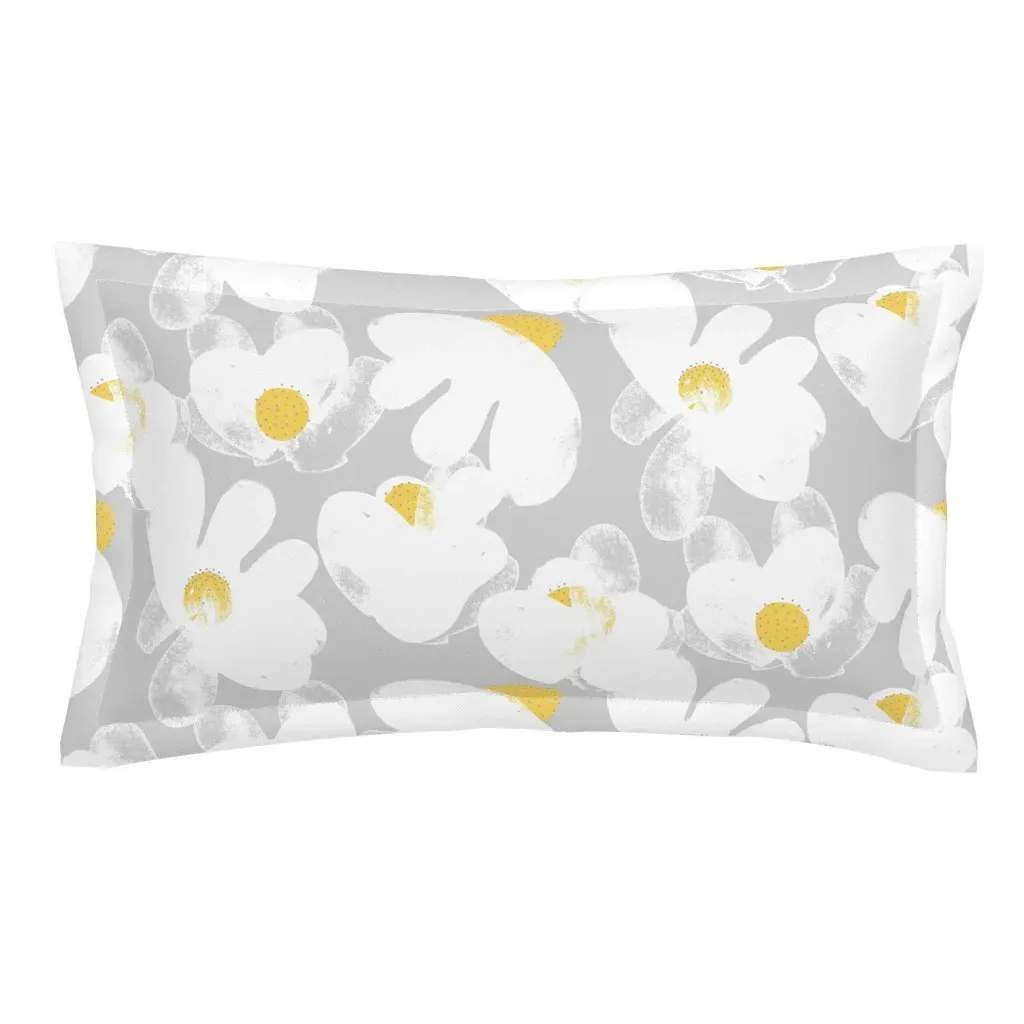 Wildflowers Grey M+M Yolk by Friztin King Pillow Sham - White product