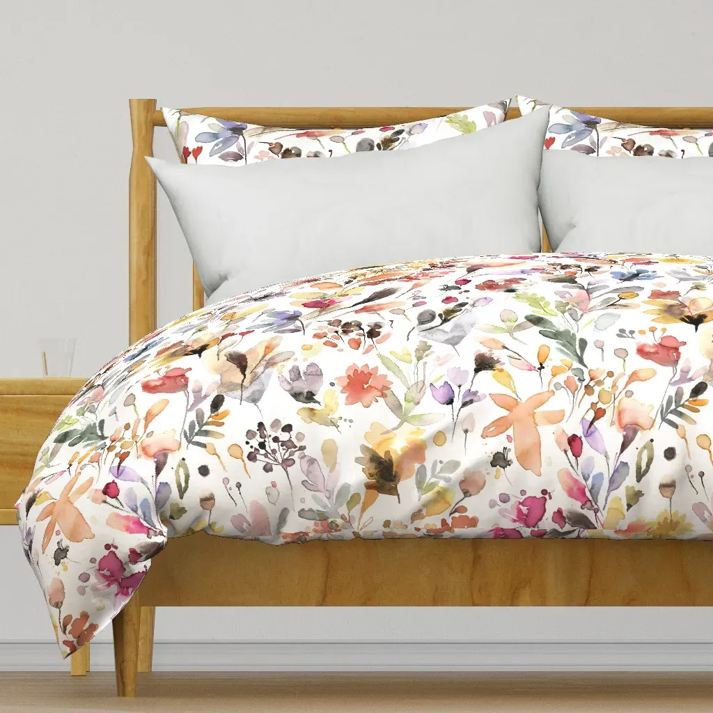 Wildflowers Rustic Earthy Duvet Cover - Orange product