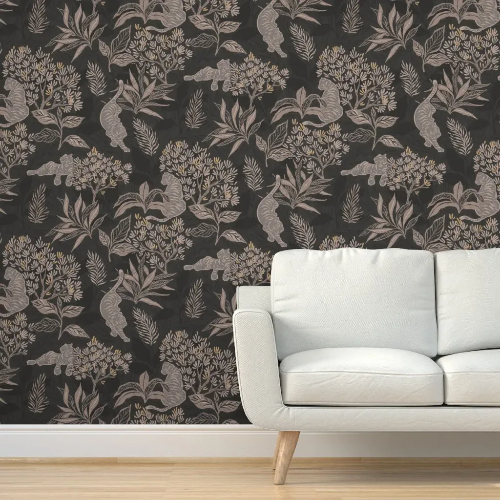 Wildwood Fauna Large Scale Peel and Stick Wallpaper - Dark Gray product
