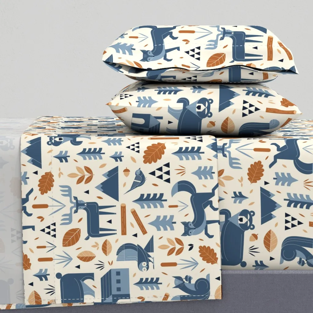 Wildwood Fauna Twin Sheet Set - Blue product