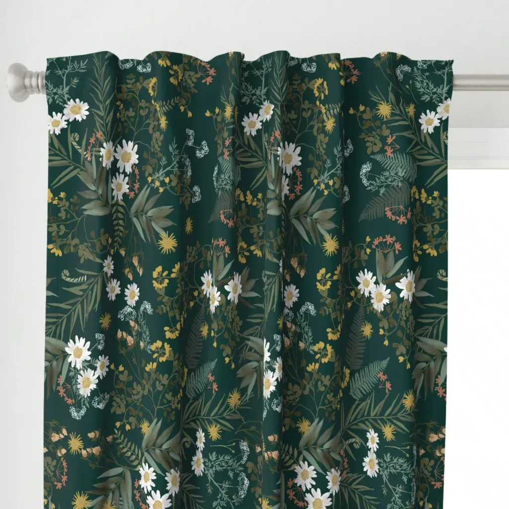 Wildwood Moody Dark Curtain Panel - White alternate view