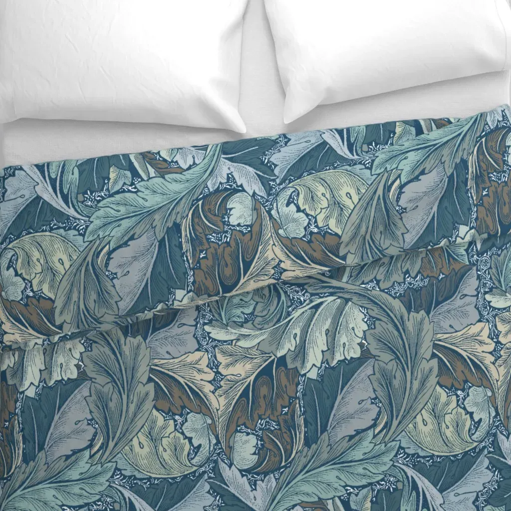 William Morris Acanthus Duvet Cover - Teal alternate view