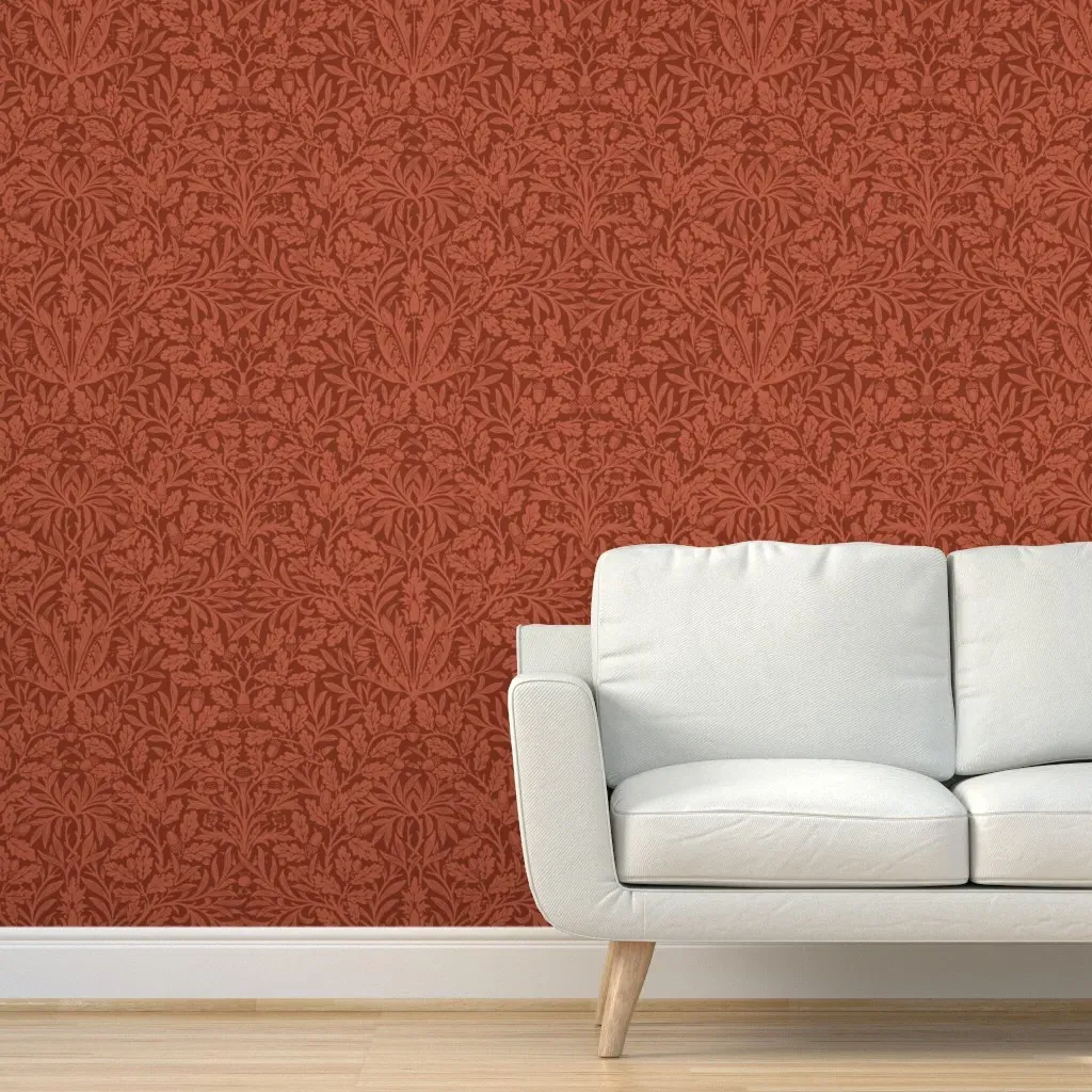 William Morris Acorn Peel and Stick Wallpaper - Burnt Orange product