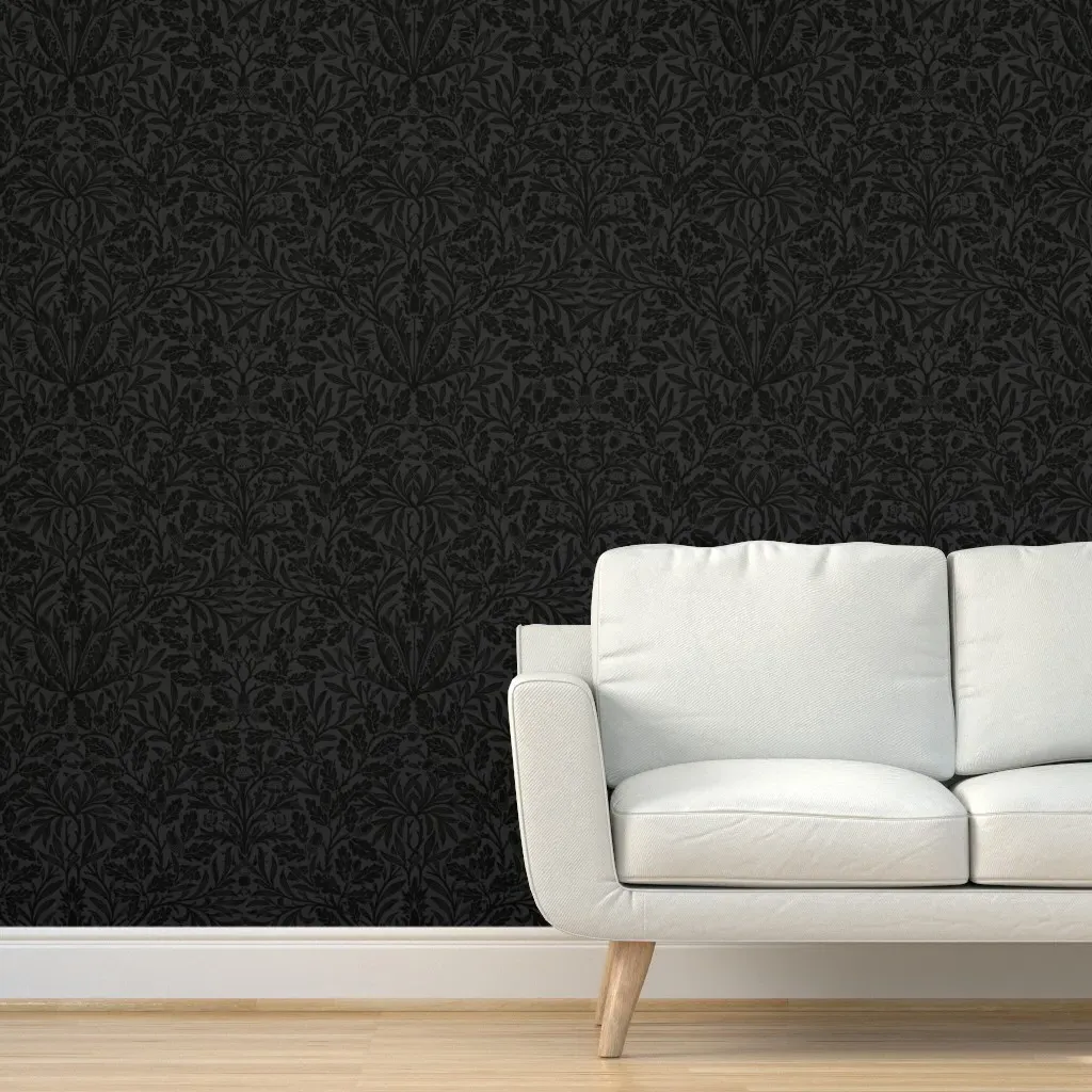 William Morris Acorn Peel and Stick Wallpaper - Dark Gray product
