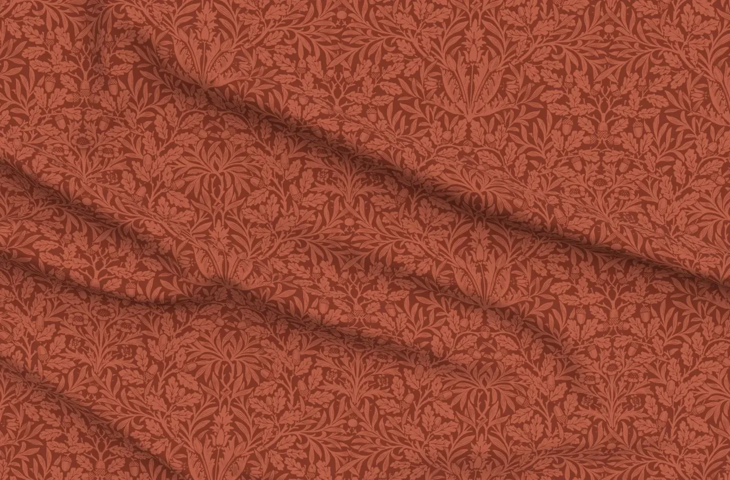 William Morris Acorn Sport Pique Fabric - Burnt Orange product