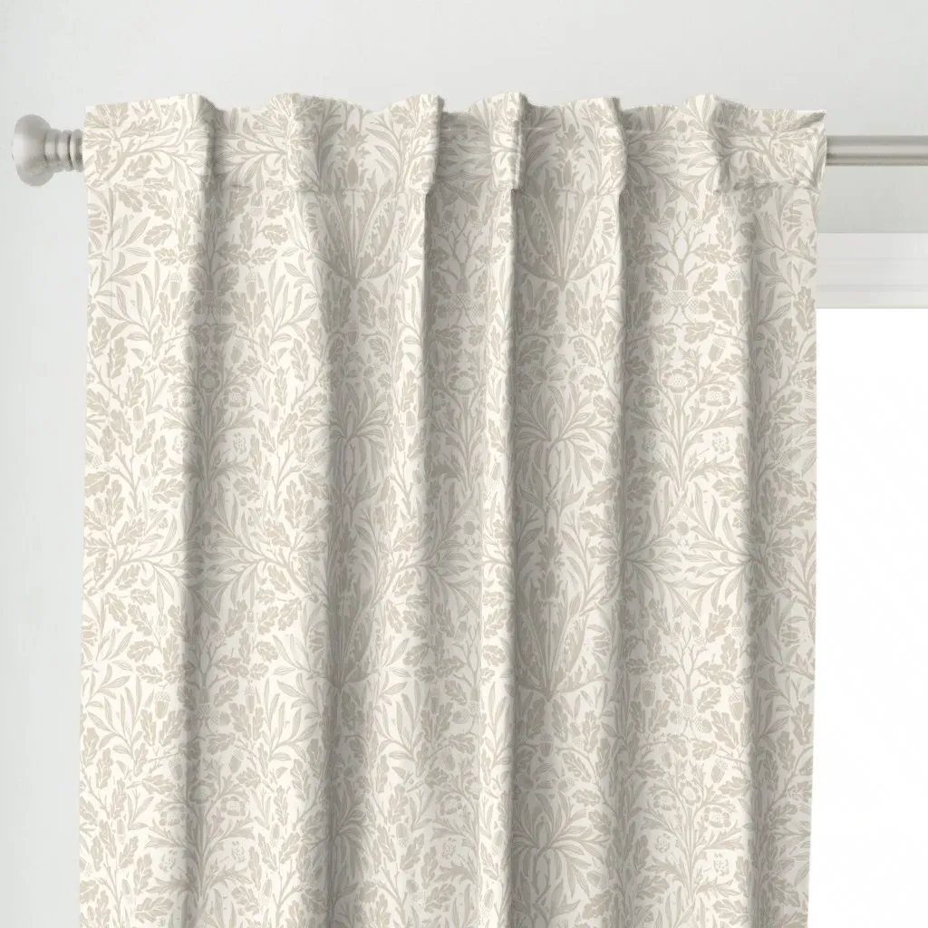 William Morris Acorns And Oak Curtain Panel - Beige alternate view