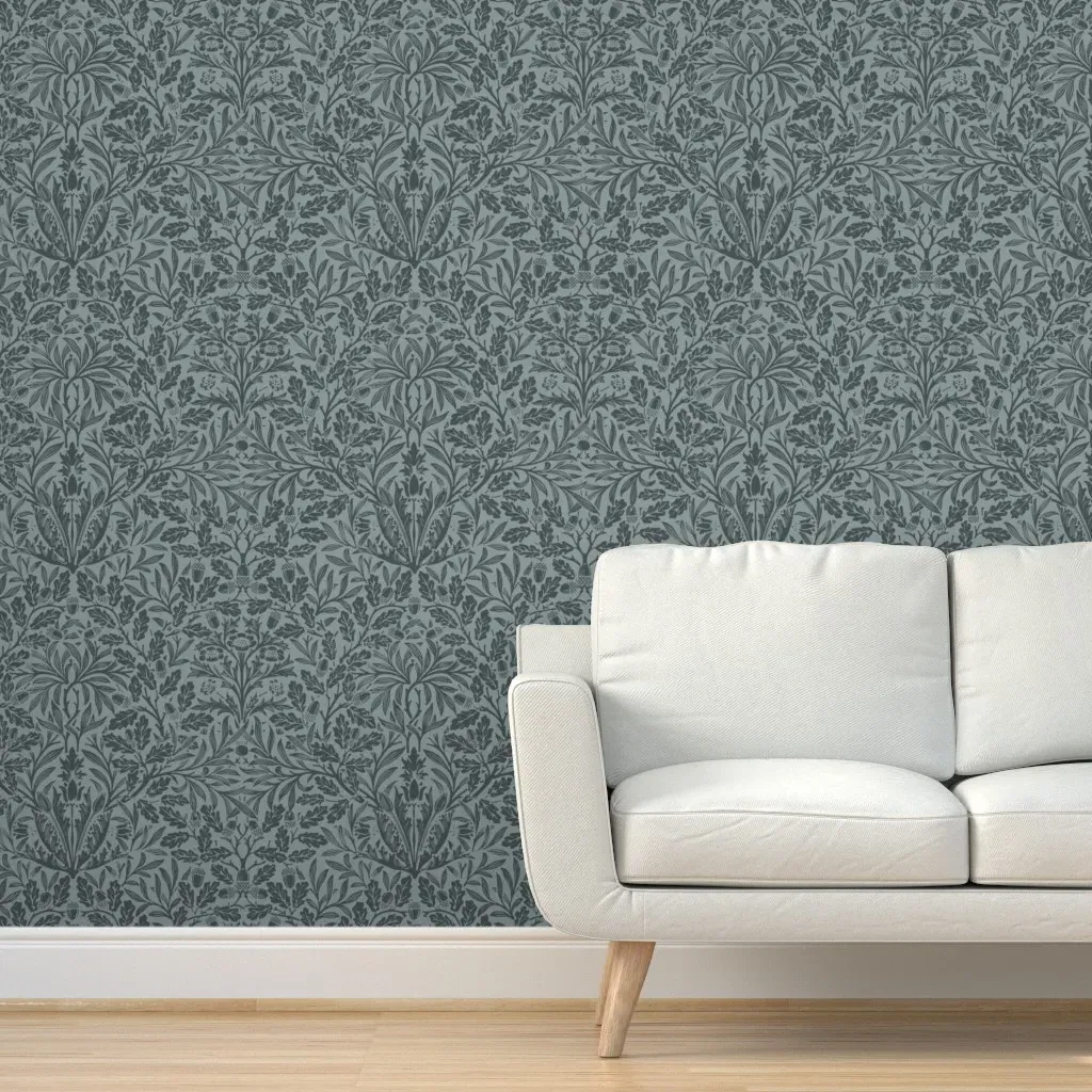 William Morris Acorns And Oak Leaves Peel and Stick Wallpaper - Gray product