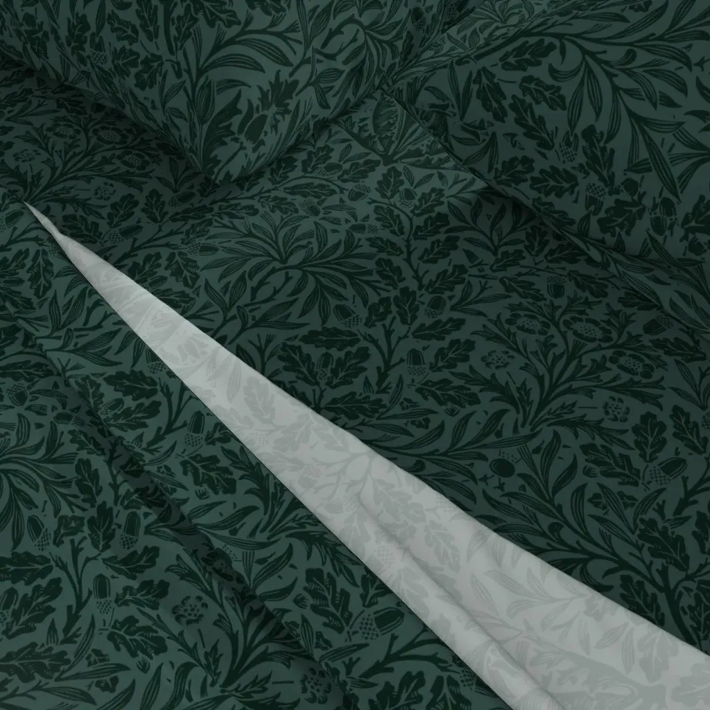William Morris Acorns And Oak Leaves Queen Sheet Set - Dark Teal alternate view