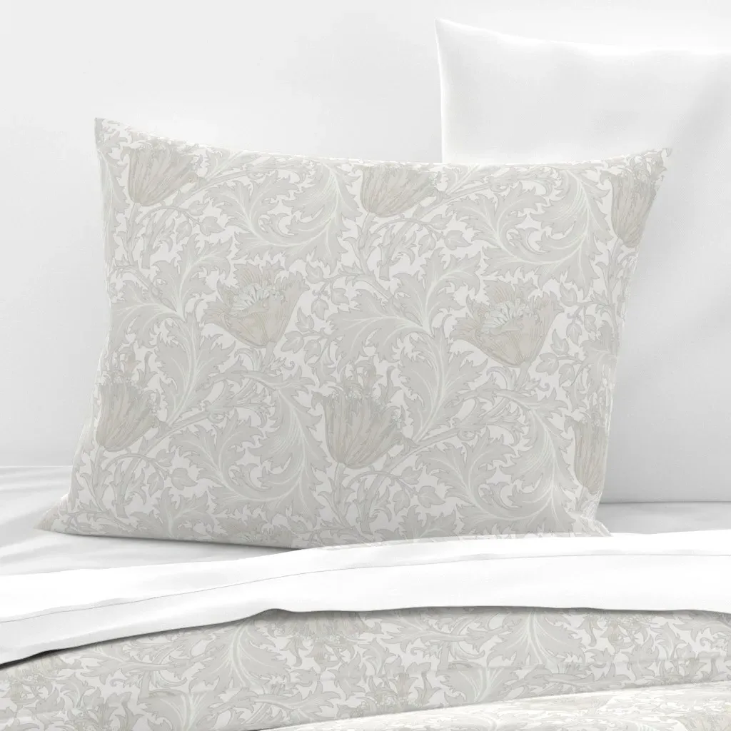 William Morris Anemone Standard Knife Edge Pillow - Light Beige, Cotton Sateen product