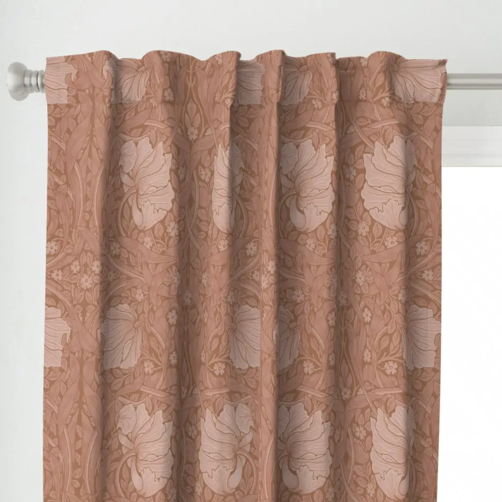William Morris Antiqued Curtain Panel - Dusty Rose alternate view