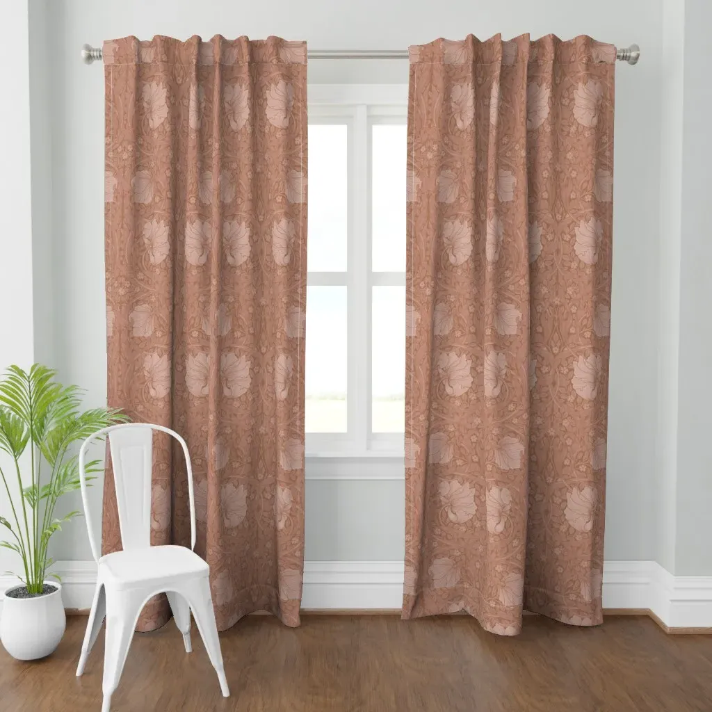 William Morris Antiqued Curtain Panel - Dusty Rose product