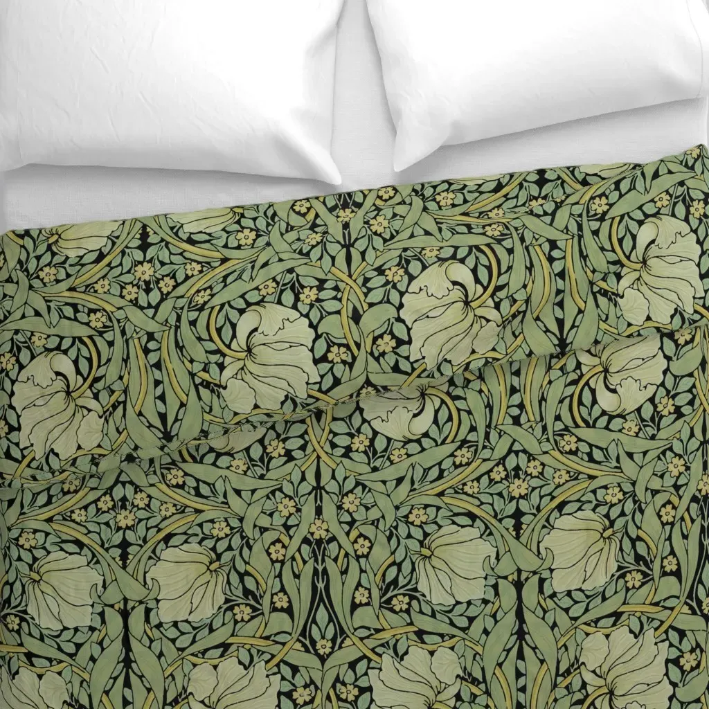William Morris Antiqued Duvet Cover - Sage Green alternate view