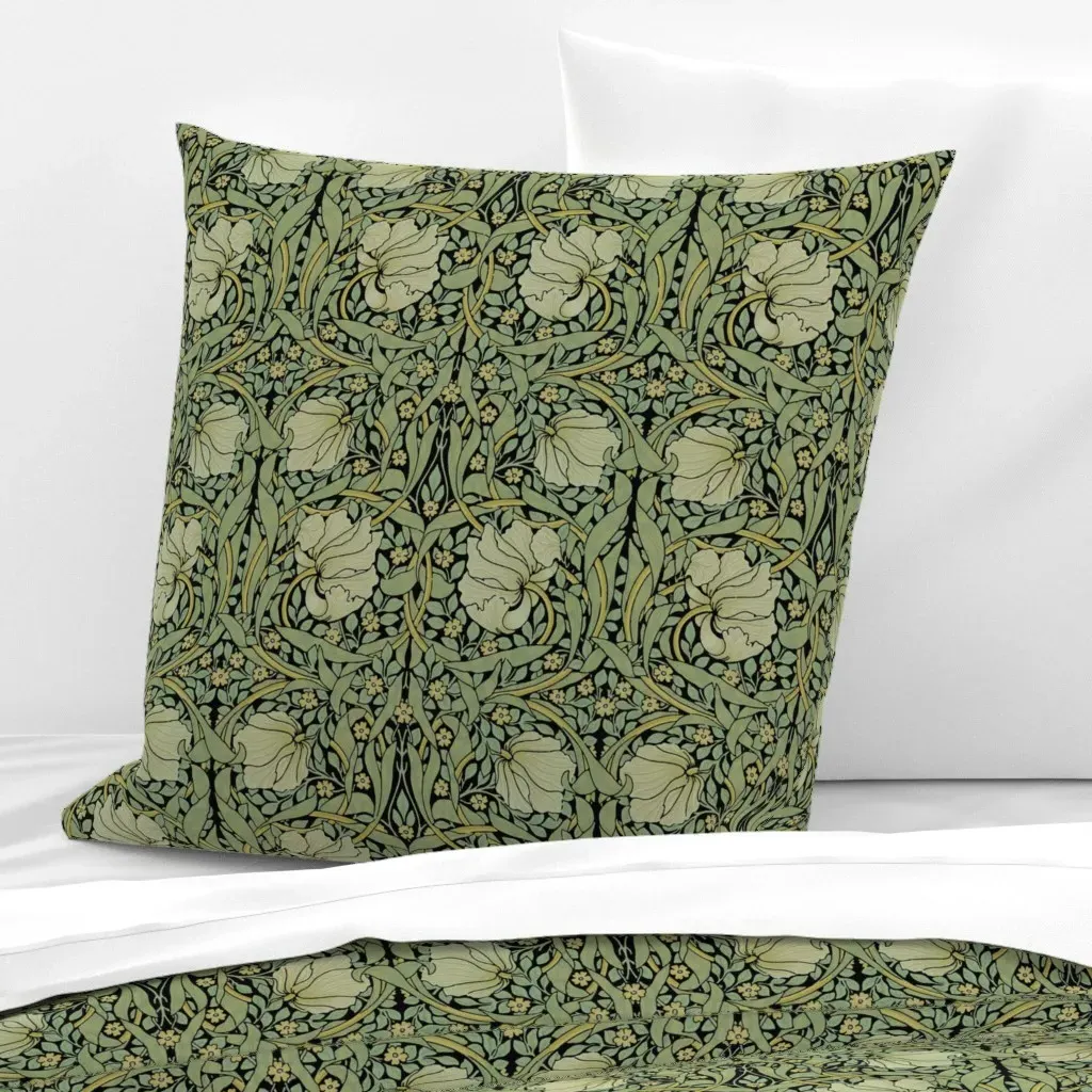 William Morris Antiqued Pimpernel Euro Pillow Sham - Green product