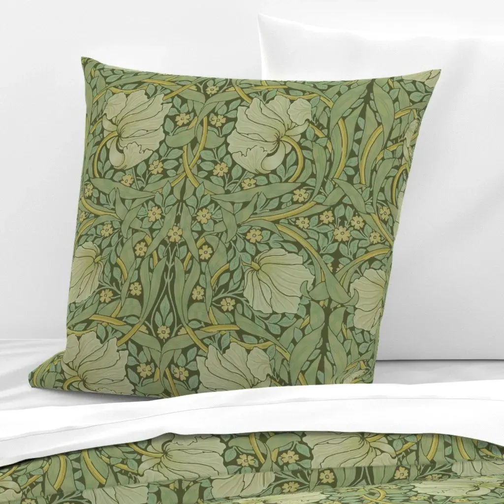 William Morris Antiqued Pimpernel Euro Pillow Sham - Sage Green product