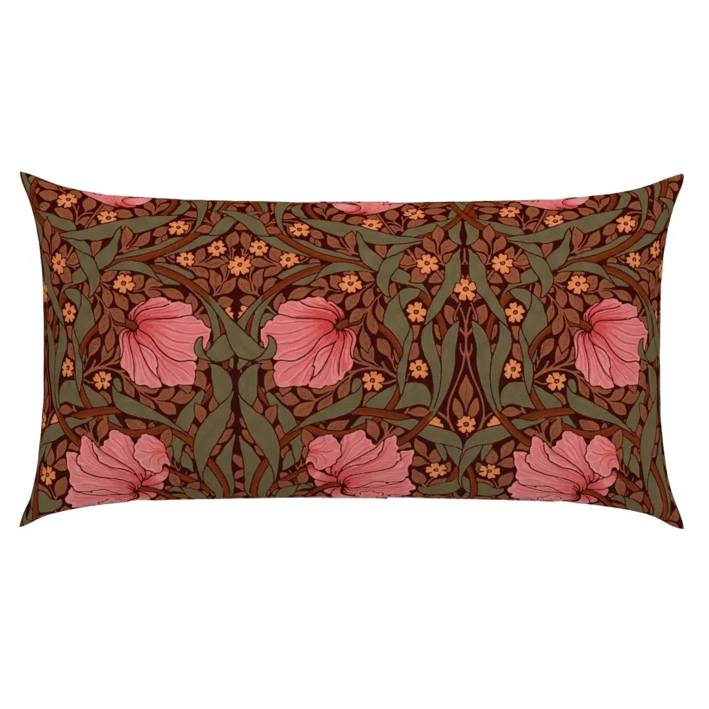 William Morris Antiqued Pimpernel King Pillow Sham - Crimson Pink product
